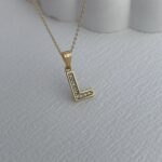 Özel Seri Zirkon Taşlı L Harf Minimal Gold Kolye
