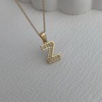 Özel Seri Zirkon Taşlı Z Harf Minimal Gold Kolye