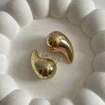 Çelik Küçük Boy Marka Muadil Gold Damla Küpe 2cm