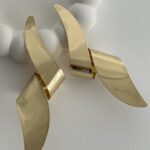 Özel Seri Geometrik Desen Maksi Boy Gold Küpe