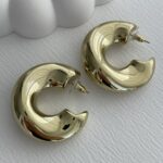 Özel Seri Geometrik Tasarım Pinterest Gold Küpe