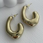 Özel Seri Geometrik Tasarım Pinterest Gold Küpe