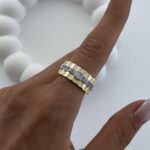 Özel Seri Zirkon Taşlı Marka Model Ayarlanabilir Serenay Gold Yüzük