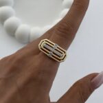 Özel Seri Zirkon Taşlı Marka Model Ayarlanabilir Serenay Gold Yüzük