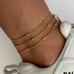 Çelik Üçlü Top Zincir Gold Halhal