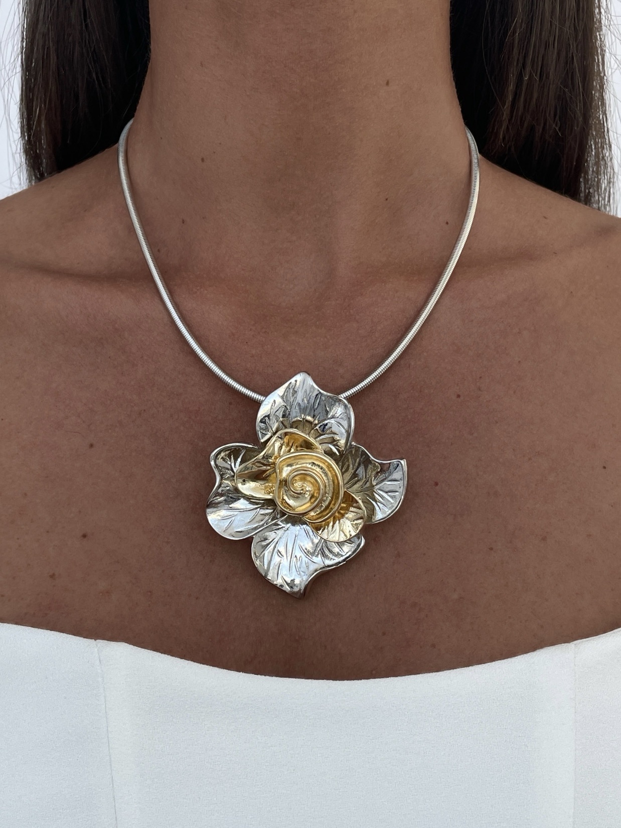 img_3811 Özel Seri Çiçek Tasarım Gold & Gümüş Kolye