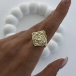 Özel Seri Soyut Tasarım Gold Ayarlanabilir Yüzük