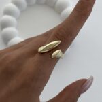 Özel Seri Geometrik Tasarım Ayarlanabilir Gold Yüzük