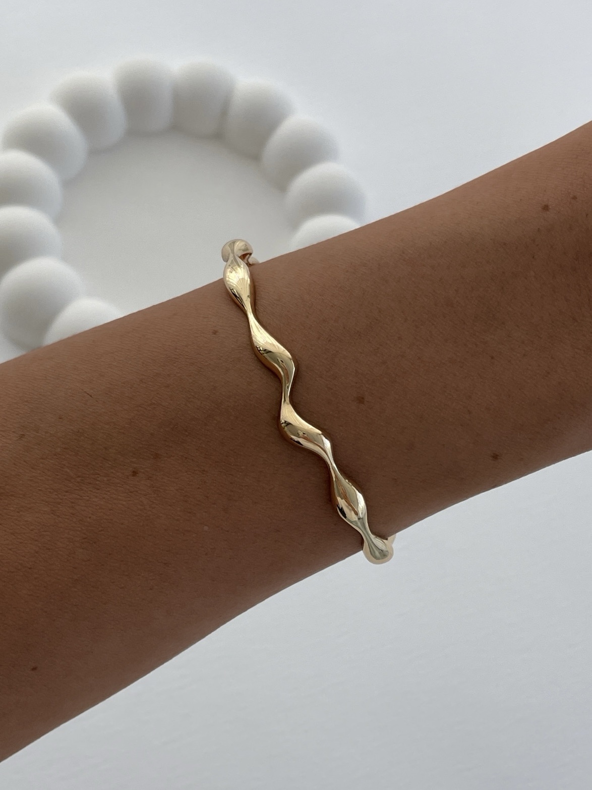 img_4718 Özel Seri Dalga Desen Gold Ayarlanabilir Bileklik