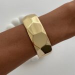 Özel Seri Geometrik Tasarım Gold Kelepçe Bileklik