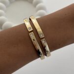 Özel Seri Gold Geometrik Tasarım Kelepçe Bileklik