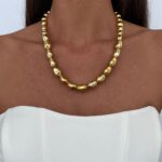 Özel Seri Gold Ezme Fasulye Kolye