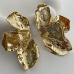Özel Seri Marka Model Yaprak Tasarım Büyük Gold Küpe