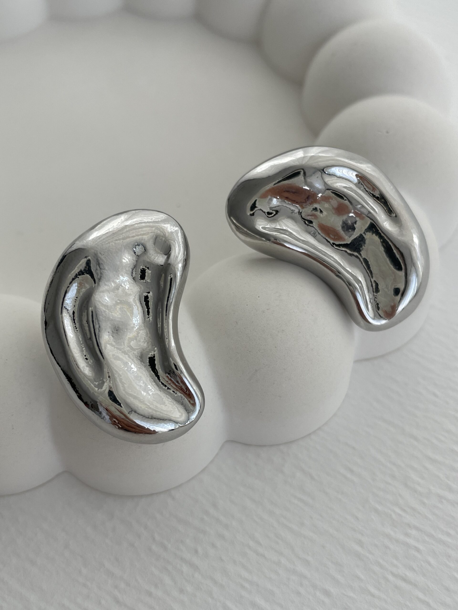 img_8735 Özel Seri Soyut Tasarım Gümüş Fasulye Küpe