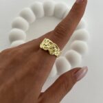 Özel Seri Soyut Tasarım Gold Ayarlanabilir Yüzük