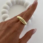 Özel Seri Elips Tasarım Gold Ayarlanabilir Yüzük