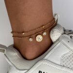 Çelik Zirkon Taşlı Marka Model İkili Gold Halhal