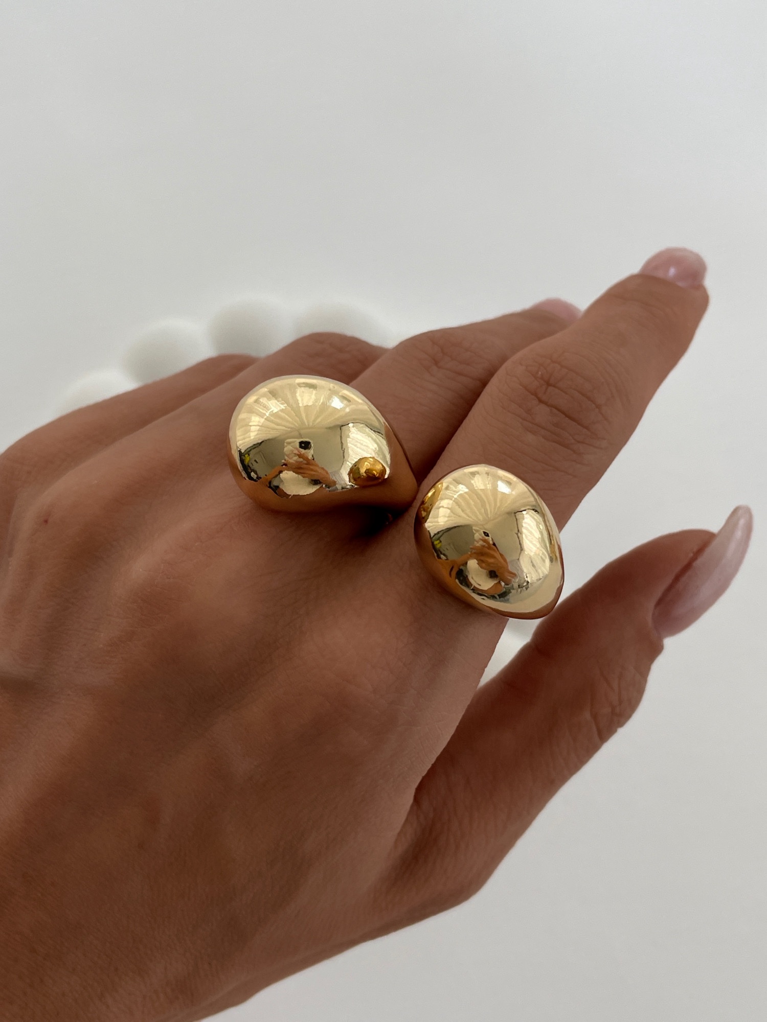 img_9803 Özel Seri İkili Damla Tasarım Büyük Ayarlanabilir Gold Yüzük