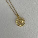 Çelik Ay & Yıldız Tasarım Gold Kolye 45+5cm