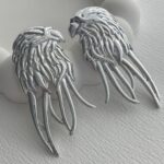 Özel Seri Kartal Tasarım Gümüş Maksi Boy Küpe