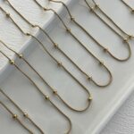 Çelik Gold Top Detaylı Zincir Kolye 45cm