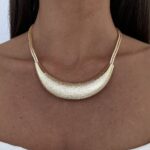Özel Seri Amon Geometrik Tasarım Desenli Gold Choker Kolye