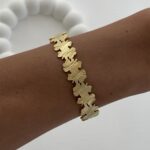Özel Seri Yaprak Tasarım Gold Ayarlanabilir Bileklik