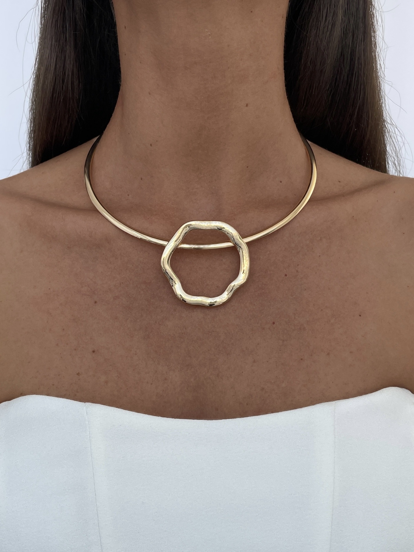 img_4225 Özel Seri Geometrik Tasarım Gold Choker Kolye