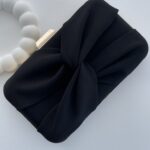 Tes Nero - Siyah X Tasarım Kumaş Clutch Çanta
