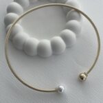 Özel Seri Zirkon Taşlı İnci Detay Gold Choker Kolye