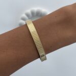 Çelik Çizgi Model Gold Kelepçe Bileklik