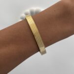 Çelik Çizgi Tasarım  Kelepçe Gold Bileklik