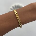 Çelik Gurmet Tasarım Gold  Kelepçe Bileklik