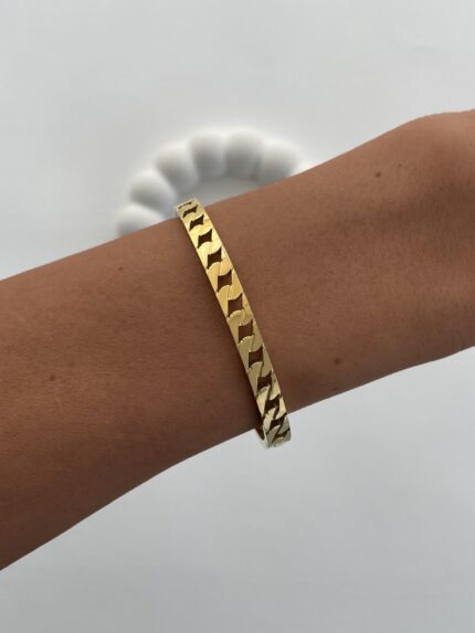 Çelik Gurmet Tasarım Gold  Kelepçe Bileklik