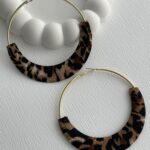 Özel Seri Büyük Yuvarlak Leopar Gold Küpe