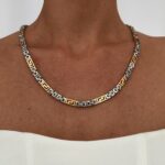 Çelik Gold & Gümüş Figaro Zincir Kolye 55cm
