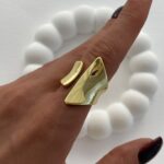Özel Seri Geometrik Tasarım Ayarlanabilir Gold Yüzük