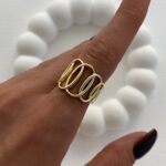 Özel Seri Zincir Tasarım Ayarlanabilir Gold Yüzük