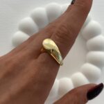 Özel Seri Soyut Desen Ayarlanabilir Gold Yüzük