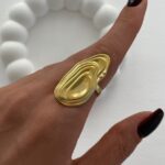 Özel Seri Soyut Tasarım Ayarlanabilir Gold Yüzük