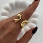 Özel Seri İkili Damla Ayarlanabilir Gold Yüzük