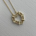 Özel Seri Marka Model Zirkon Taşlı Gold  Kalp Kolye
