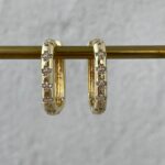 Özel Seri Dikdörtgen Zirkon Taşlı Gold Küpe