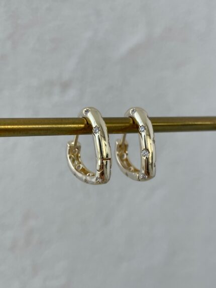 Özel Seri Kalp Tasarım Orta Boy Gold Küpe