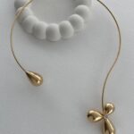 Özel Seri Choker Gold Çiçek Kolye