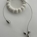 Özel Seri Choker Gümüş Çiçek Kolye