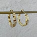 Özel Seri Kare Tasarım Orta Boy Gold Küpe