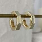 Özel Seri Altıgen Tasarım Gold Küpe