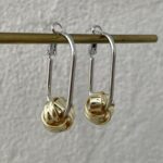 Özel Seri Gümüş&Gold Düğüm Küpe