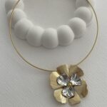Özel Seri Gold&Gümüş Çiçek Tasarım Choker Kolye